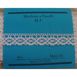 Art. 301 - Merletto a Fuselli Bianco - Altezza 2,5 cm